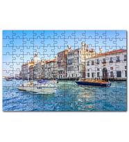 Cakapuzzle İtalya Venedik Binalar ve Kanalda Tekneler Puzzle Yapboz MDF (Ahşap) (500 Parça)