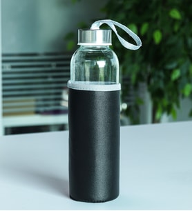 Deri Kılıflı 500 Ml Su Matarası (Siyah)