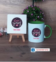 Love Yourself Dekoratif Taş, Kupa Bardak Kırmızı Hediye (Model 13)