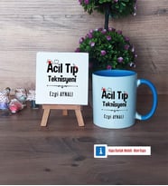 Acil Tıp Teknisyeni Dekoratif Taş, Kupa Bardak Kırmızı Hediye (Model 3)