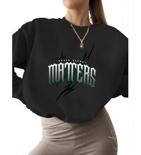 erkek unisex 3 iplik şardonlu Bej Sweatshirt Her çaba önemli·di·r Baskılı bisiklet yaka kadın (Siyah)