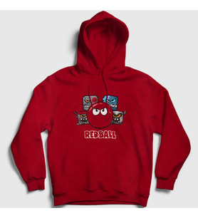 Presmono Unisex Gri Crew Oyun Red Ball Kapüşonlu Sweatshirt 357162tt (Kırmızı)