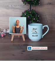 Kadın Yüzme Antrenörü Fotoğraflı Dekoratif Taş, Kupa Bardak Beyaz Hediye (Model 5)