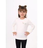 Toontoy Kız Çocuk Yusufcuk Nakışlı Tişört (Ekru)