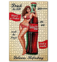 Cakapuzzle Vintage Nuka Cola Reklamı Bikinili Kız Puzzle Yapboz MDF (Ahşap) (255 Parça)