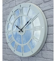 Markakanvas Metal  AYNALI Duvar Saati  ( Çap 50 cm -Çap 80 cm ) (Beyaz)