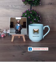 Kuran Kursu Hocası Fotoğraflı Dekoratif Taş, Kupa Bardak Beyaz Hediye (Model 5)