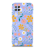 Huawei P 40 Lite Uyumlu Lansman Kılıf Çiçek Tasarımlı İçi Kadife Kapak (Lila)