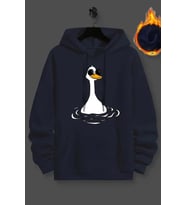 Duck Baskılı Oversize Sweatshirt (Lacivert)