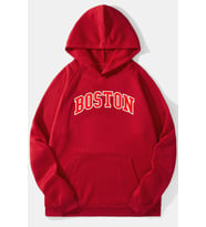 Unisex Boston Baskılı Sweatshirt (A.Kırmızı)