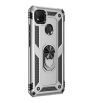 Xiaomi Redmi 10A Kılıf Yüzüklü Standlı Korumalı Tank Kapak (Kırmızı)