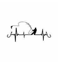 Balıkçılık Araba Sticker siyah 18x8 CM (Siyah)