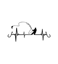 Balıkçılık Araba Sticker siyah 18x8 CM (Siyah)