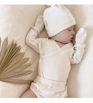 Naturaborn GOTS Organik Sertifikalı Bebek Kimono Yaka Body (Bej)