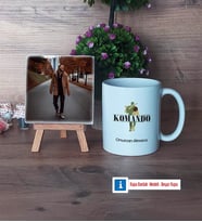 Komando Fotoğraflı Dekoratif Taş, Kupa Bardak Beyaz Hediye (Model 1)
