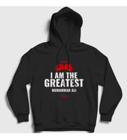 Presmono Unisex Gri Greatest Muhammed Ali Kapüşonlu Sweatshirt 230392tt (Siyah)