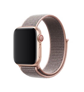 Apple Watch 2-3-4-5 Uyumlu 42 mm 44mm Spor Loop Hasır Kordon Kayış (Rose)