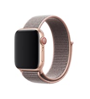 Apple Watch 2-3-4-5 Uyumlu 42 mm 44mm Spor Loop Hasır Kordon Kayış (Rose)