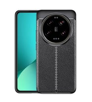 Xiaomi Mi 14 Ultra Kılıf Niss Deri Desenli Silikon Kılıf (Siyah)