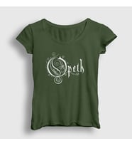 Presmono Kadın Sarı Logo Opeth T-Shirt 100981tt (Haki)