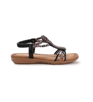 Guja 24y150-38 Kadın Taşlı Comfort Sandalet (Siyah)