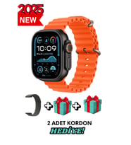 Akıllı Saat Watch ULTRA2 49MM Kordon Hediyeli - Son Versiyon (Siyah - Turuncu)