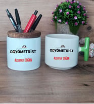 Odyometrist Hediye Sepeti Kupa Bardak T Kulplu, Kalemlik Hediyeleri Tıp Bayramı Hediyesi (Model 8)