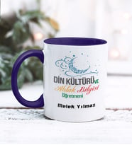 Din Kültürü Öğretmeni Tasarımlı Kişiye Özel Kupa Bardak (Lacivert)