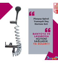 Plasyay Spiral Yumuşak Duş Hortum Seti 1.5 Metre (Beyaz)