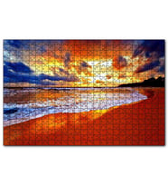 Cakapuzzle Kumsal Bulutlar ve Kızıl Günbatımı  Puzzle Yapboz MDF (Ahşap) (500 Parça)