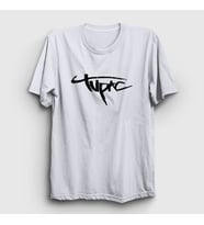 Presmono Unisex Sarı Logo Tupac Shakur T-Shirt 46031tt (Beyaz)