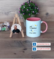 Sınıf Öğretmeni Kupa Bardak Beyaz ve Fotoğraflı Ahşap Anahtarlık Hediye Öğretmenler Günü Hediyesi (Model 6)
