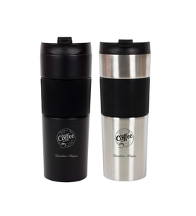 İsme Özel French Press Çelik Termos 450 ML - Coffee (Gümüş)