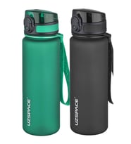 Uzspace 2'li Tritan Matara Seti 500 ml 14 Farklı Renk Seçeneği FiftyFifty (Siyah-Saks)