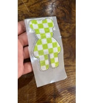 KARELİ ÜTÜ İLE YAPIŞAN ZİRKON TAŞLI AYI ARMA DİKİŞ APLİKE 10X6 CM (Yeşil)