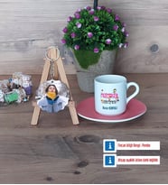 Matematik Öğretmeni Türk Kahvesi Fincanı Ahşap Altlıklı ve Fotoğraflı Ahşap Anahtarlık Hediye (Model 6)