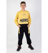 Erkek Çocuk Hero  Baskılı Örme Basic Eşofman Takımı (Hardal)