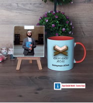Kuran Kursu Hocası Fotoğraflı Dekoratif Taş, Kupa Bardak Beyaz Hediye (Model 13)
