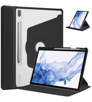 Samsung Galaxy Tab S7 Plus T970 Kılıf Termik Kalem Bölmeli Dönebilen Standlı Cas (Siyah)