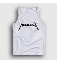Presmono Unisex Sarı Logo Metallica Atlet 67130tt (Beyaz)