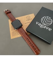vagave Apple Watch Deri Kordon 2 3 4 5 6 7 42-44-45 mm İsme Özel 5 Renk (Taba)