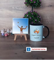 Voleybol Antrenörü Fotoğraflı Dekoratif Taş, Kupa Bardak Beyaz Hediye (Model 11)