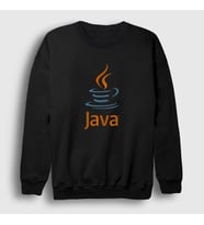 Presmono Unisex Beyaz Java Coder Programmer Developer Yazılımcı Sweatshirt 335433tt (Siyah)
