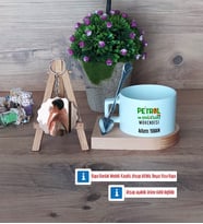 Petrol ve Doğalgaz Mühendisi Kupa Bardak Beyaz ve Fotoğraflı Ahşap Anahtarlık Hediye (Model 8)