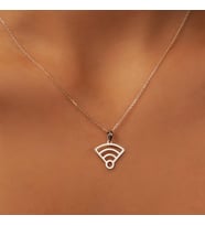 Kişiye Özel 925 Ayar Gümüş Wifi Kolye (Gümüş)