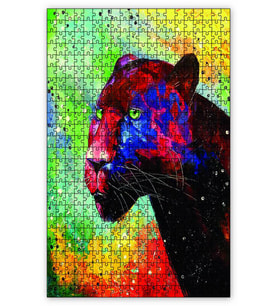 Cakapuzzle Panter Yağlıboya Puzzle Yapboz MDF (Ahşap) (500 Parça)