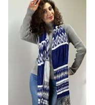 DESENLİ TASARIM UNİSEX FULAR ŞAL 180X30 CM (Mavi)