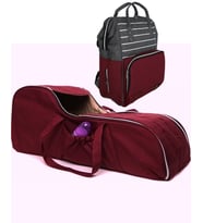 Portbebe Ana Kucağı Puset Bebek Taşıma + Anne Bebek Bakım Çantası 2 li Set (Beyaz - Bordo)
