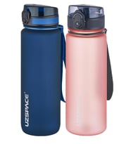 Uzspace 2'li Tritan Matara Seti 800 ml 14 Farklı Renk Seçeneği FiftyFifty (Lacivert-Pudra)