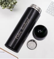 Kişiye Özel Kendin Tasarla 500 ML Dereceli Termos (Siyah)